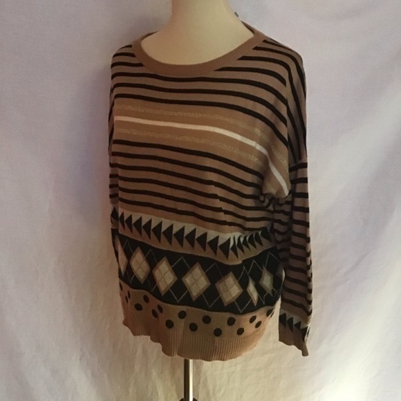 3 for 20 $ bundle Striped argyle sparkly oversized sweater - Picture 5 of 8